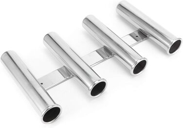 Тримач для вудки KIMISS з 4 трубками з нержавіючої сталі для кріплення на човні та яхті - вертикальне кріплення для безпечної риболовлі в морському середовищі