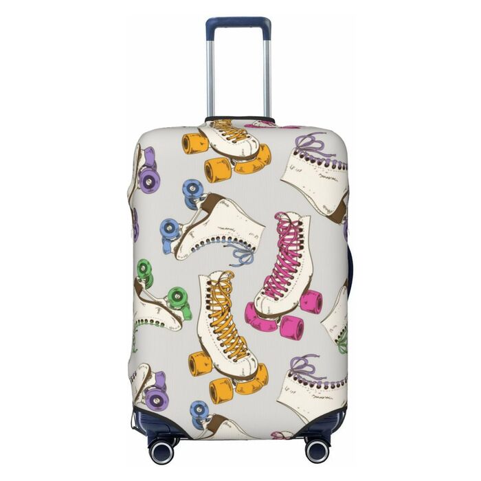 Чохол для валізи TOMPPY в ретро-стилі з яскравим принтом, еластичний, водостійкий, захищає від подряпин, підходить для валіз розміром 45,7-81,3 см, чорний, розмір M