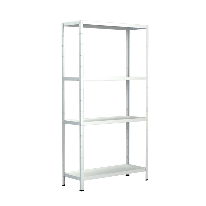 Система полиць SCHULTE з 4 полицями PowerMAX, вантажопідйомність 65 кг, 180x80x40 см (ВxШxГ), білий, полиця для зберігання, полиця для майстерні, полиця для підвалу, полиця для гаража, металева полиця