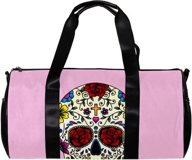 Спортивна сумка, маленька дорожня сумка, сумка для шопінгу та йоги з квітковим та череповим принтом, сумка для фітнесу на відкритому повітрі, ручна поклажа