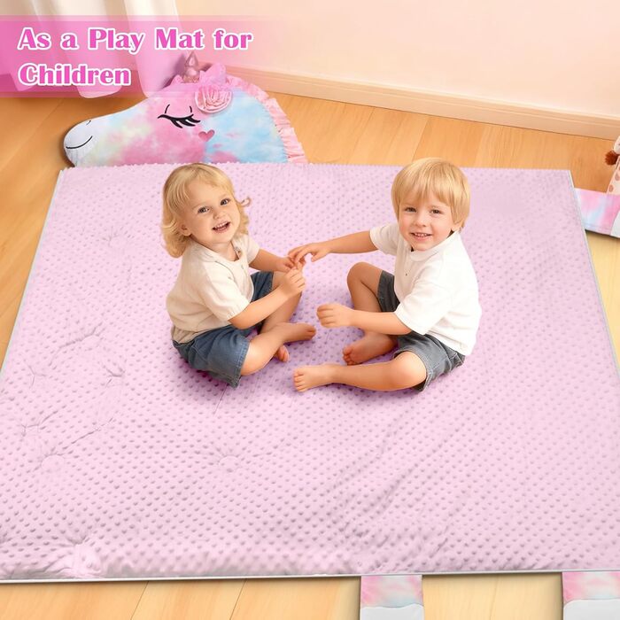 Дитячий спальний мішок зі знімною подушкою, теплий та пухнастий дизайн у формі слона, подвійна блискавка для дівчаток та хлопчиків, складний великий спальний мішок-ковдра для кемпінгу в приміщенні та на свіжому повітрі, єдиноріг 170x70 см