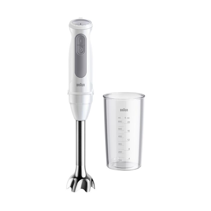 Занурювальний блендер Braun MultiQuick 5 (1000 Вт) з мірним стаканом 600 мл, білий, версія 2024
