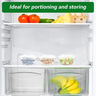 Контейнери для зберігання STARVAST на 100 предметів з кришками, круглі, 200 мл/7 унцій, герметичні, багаторазові пластикові контейнери, невеликі контейнери для соусів, дипів, спецій