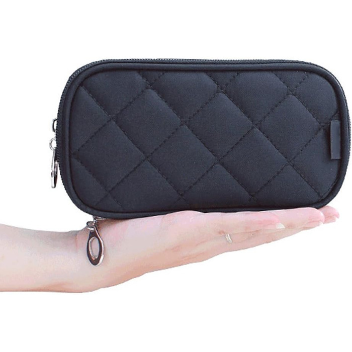 Сумка для макіяжу для жінок з дзеркалом Кисті краси Дорожній набір Організатор Косметичка Професійна багатофункціональна 2-х шаров