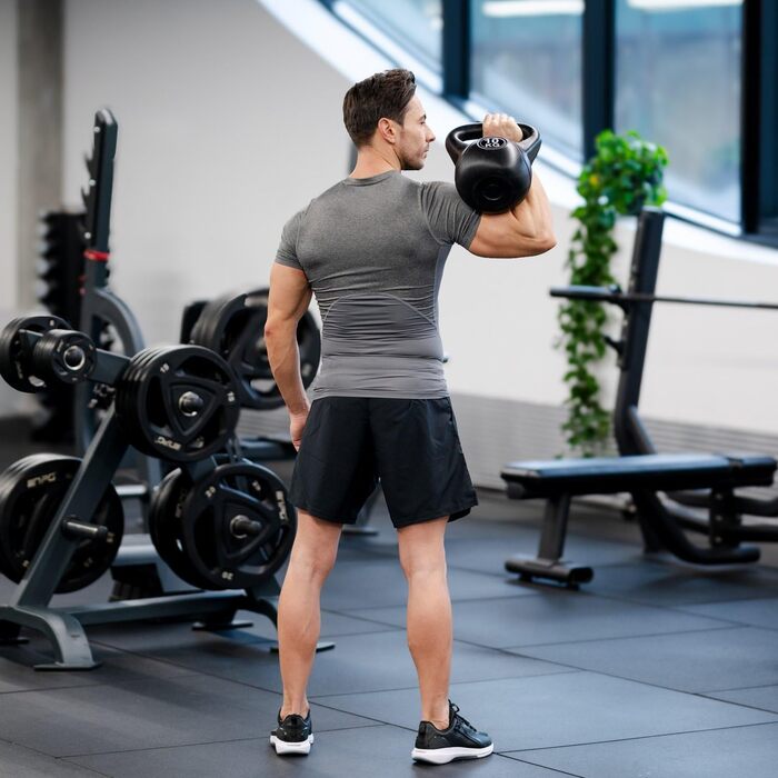 Гіря Gymtek 10 кг для силових тренувань фітнес-обладнання для нарощування м'язів, ергономічна ручка, чорна