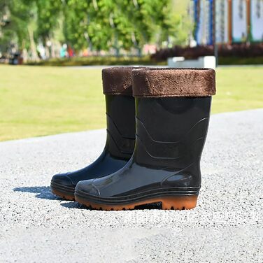 Чоловічі гумові чоботи до литок, водонепроникні, нековзні, гумові чоботи, потовщена підошва, водне взуття, для активного відпочинку, риболовлі, садівництва, бруду, розмір 41 EU A