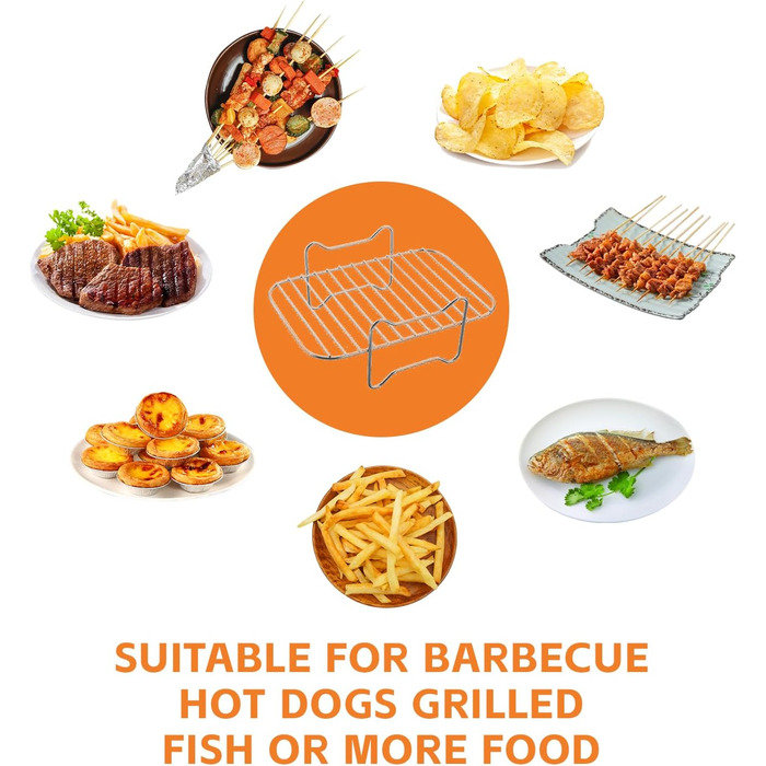 Набір аксесуарів для двозонної фритюрниці з 10 предметів, аксесуари для фритюрниці Ninja Foodi AF400EU AF300EU 7.6L-9.5L та інших двозонних фритюрниць