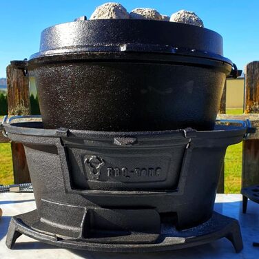 Чавунна каструля-гриль з решіткою (Ш) 32 x (Г) 33 x (В) 18 см гриль в стилі Хібачі з підйомником решітки похідний гриль на вугіллі