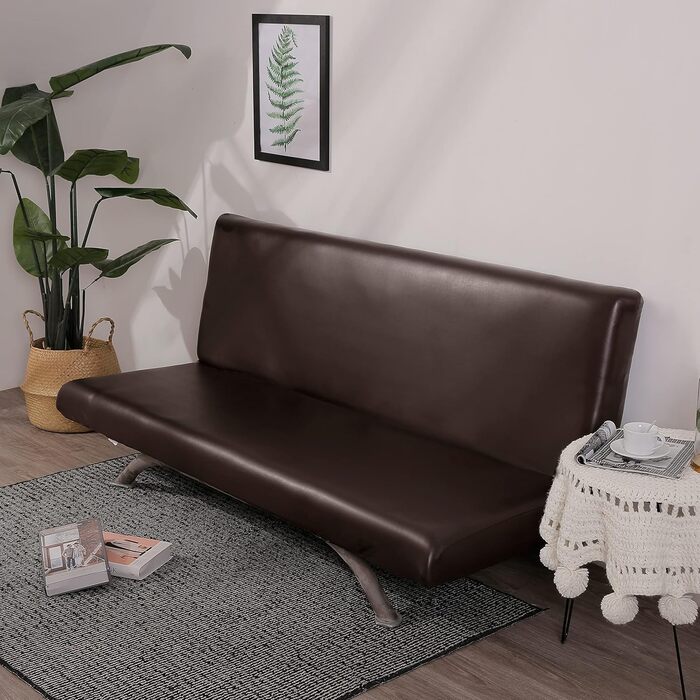 Чохол SKOAJAS Pu Leather Futon, Чохол для дивана без підлокітників без підлокітників, Водостійкий, Маслостійкий, Чохол для меблів, Чохол для ліжка дивана, Легко чиститься, для вітальні, Чохол для матраца для домашніх тварин