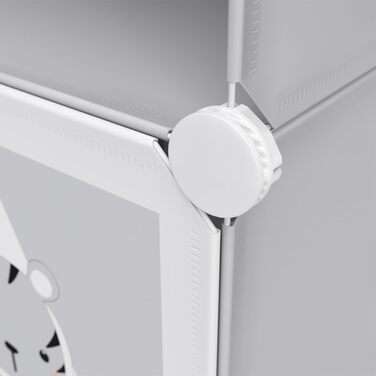 Дитяча полиця Vicco сіра Andy з 6 відділеннями (Панда) - 75x110x37 см з ПВХ - Модульна дитяча шафа для легкого доступу до улюблених іграшок сіра з 6 відділеннями - Панда