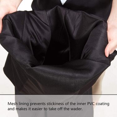 Вейдерси Bassdash 3D Angler&39s, надміцні чорні картаті нейлонові ПВХ рибальські мисливські вейдерси для чоловіків, чорні, 2X-L (11-12)