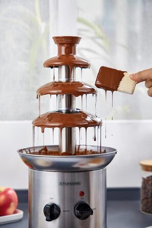 Шоколадний фонтан 170 Вт 1250 г Якісна та міцна нержавіюча сталь 4 етапи Термостійкий Шоколадний фонтан Фондю Шоколадне фондю Шоколадний фонтан