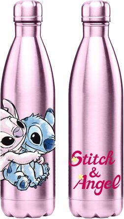 Термос Homadict Disney багаторазова пляшка для води з нержавіючої сталі, Stitch & Angel зберігає напої гарячими або холодними протягом 12 годин для спорту, подорожей, щоденного використання, 500 мл без BPA офіційно ліцензований продукт