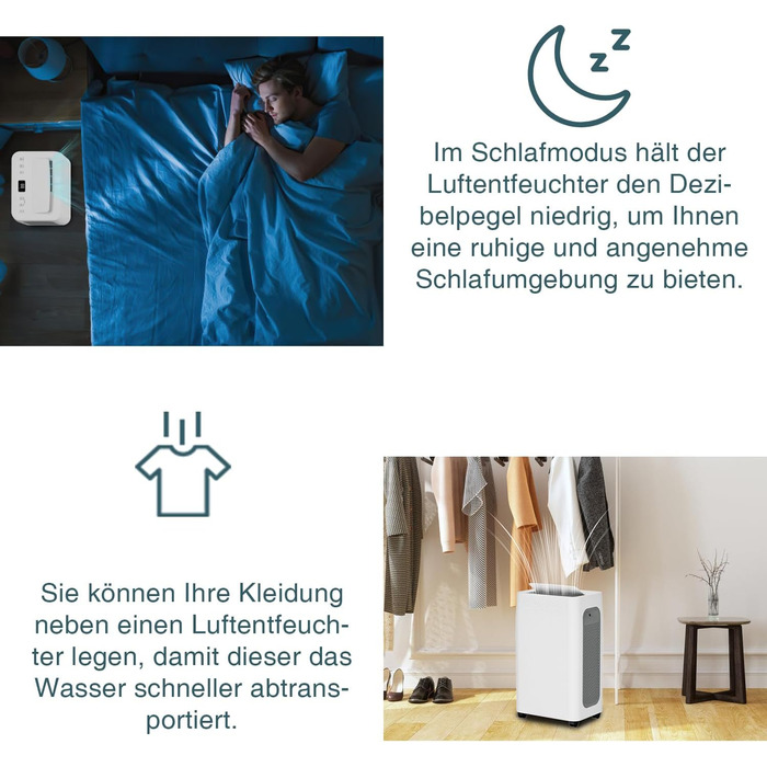 Осушувач повітря Sonnewelt 26 л/добу електричний, кімнатний осушувач повітря для приміщення площею близько 50 м, осушувач повітря