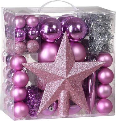 Різдвяні кульки 77 шт рожеві Deuba