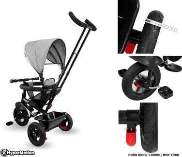 Дитячий триколісний велосипед HyperMotion від 1 року до 20 кг, дитячі велосипеди, 1-4 роки, дитячий велосипед з ручкою, триколісни