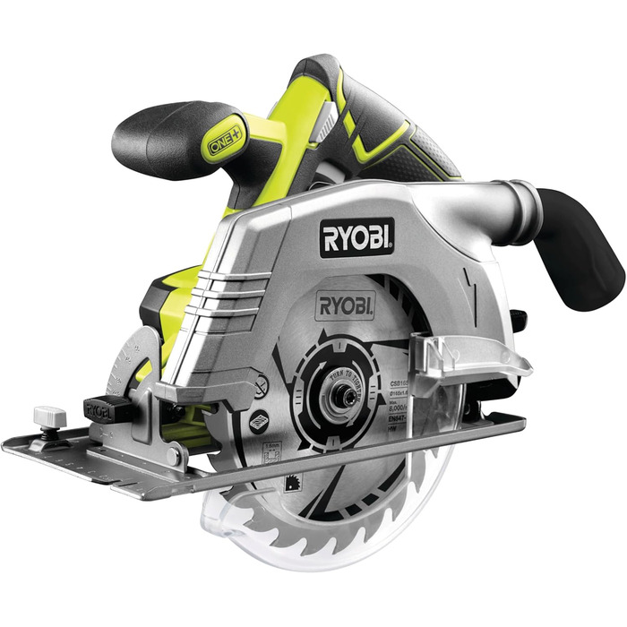 Акумуляторна портативна циркулярна пила RYOBI 18 V ONE R18CS-0 (отвір ø 16 мм, глибина різання до 52 мм, частота обертання на холо