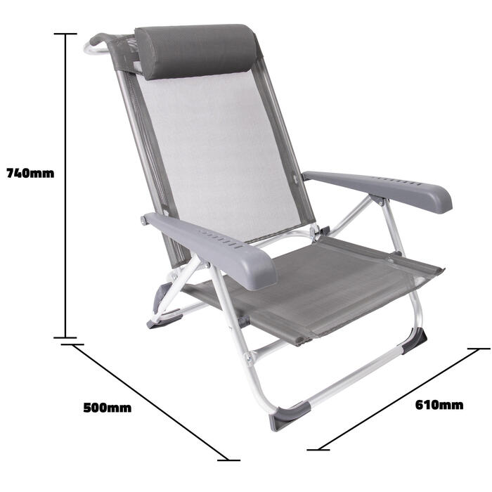 Крісло розкладне Bo-Camp Saint-Tropez Grey (1204796)