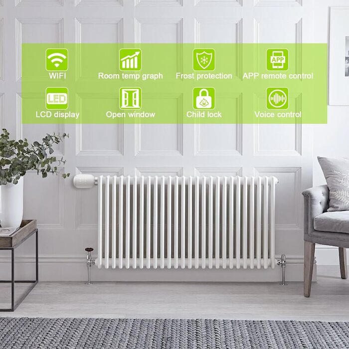 Інтелектуальний радіаторний термостат, Zigbee Tuya Smart Home Thermostat, WLAN Heating Thermostat Pack 3 with APP Voice Timing Constant Temperature Energy Saving Heating Smart Switch, економія витрат на опалення