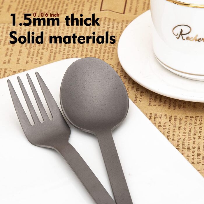 Набір титанових столових приборів TITO з виделкою та ложкою в одному комплекті, столові прибори для кемпінгу на природі