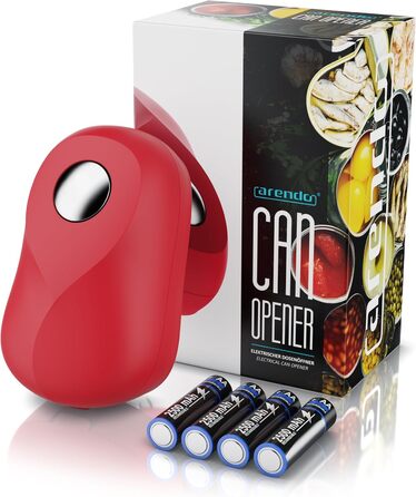 Електричний консервний нож з автоматичним обертанням на 360 Консервний нож з функцією запуску та зупинки для всіх розмірів банок Автоматична зупинка Практичний помічник на кухні для людей похилого віку та слабких рук C Червоний