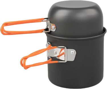 Посуд для кемпінгу та пікніків, набір туристичного посуду з антипригарним покриттям, каструлі та сковороди для приготування їжі на відкритому повітрі, для походів, трекінгу та подорожей з рюкзаком