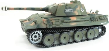 Радіокерований танк Panther 3819 Heng Long з димовою та звуковою імітацією, функцією стрільби та контролем якості