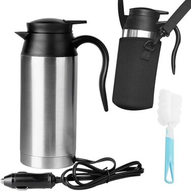 Автомобільний чайник з нержавіючої сталі 12 В, 750 мл Дорожній чайник Чайник для кемпінгу Прикурювач, портативний дорожній чайник