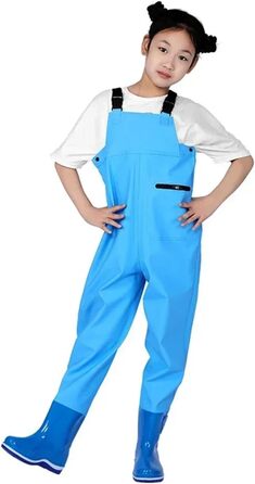 Дитячі вейдерси з чобітьми, доступні в 4 кольорах, дощовики на все тіло для дітей та підлітків, рибальські вейдерси, водонепроникні штани (жовті 34-35)