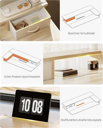 Електричний стіл OffiGo з регульованою висотою, шухлядою та USB-портом, 120 x 60 см, ергономічний комп&39ютерний стіл для роботи сидячи та стоячи, клен 120 x 60 см, бежевий