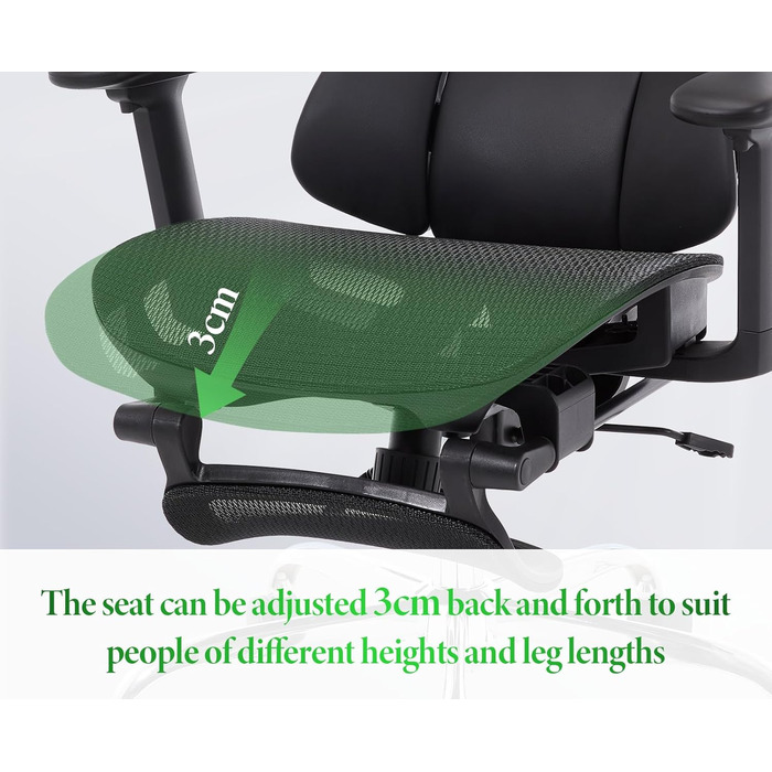 Ергономічне офісне крісло, стілець для роботи з функцією гойдання, регульована висота, виготовлений з сітчастої тканини, обертове крісло для навчання, офісу, домашнього офісу, чорний колір