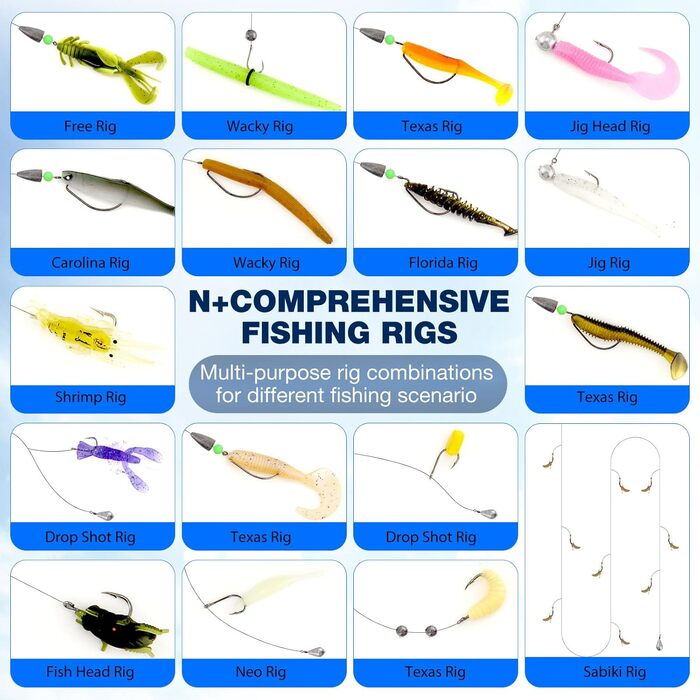 Набір рибальських снастей із 460 предметів, рибальські приманки для судака, форелі, окуня, рибальські аксесуари з ящиком для снастей, гачки, рибальські приманки, ящик для рибальських приманок на 3 полиці. Підходить для початківців та професіоналів.