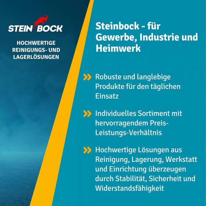 Міцний стелаж Steinbock - ВxШxГ 180 x 90 x 45 см - оцинкований - вантажопідйомність 1250 кг - безболтовий стелаж з 5 полицями - навантаження на полицю 250 кг - виготовлено в ЄС - стелаж для майстерні з оцинкованої сталі - міцний металевий стелаж типу S - 