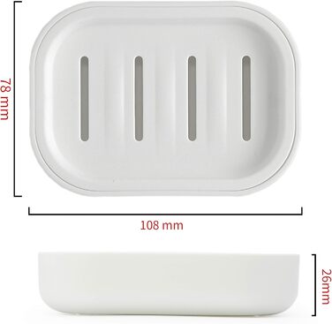 Харчова пластикова мильниця SZDUDU, зберігає мило сухим, легко миється, має сильну дренажну здатність (біла)