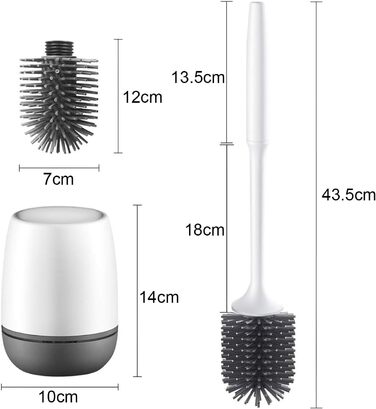 Щітка для туалету силіконова, щітка для туалету з тримачем настінна та стояча силіконова зі швидковисихаючим тримачем для ванної к