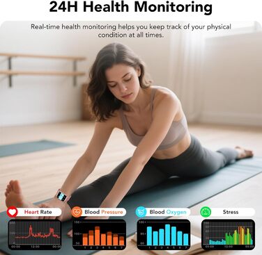 Жіночий смарт-годинник CASCHO з функцією телефону, 1,85-дюймовий смарт-годинник, фітнес-годинник із 120 спортивними режимами, пульсометром/SpO2/крокоміром/монітором сну, водонепроникний фітнес-трекер IP68 для iOS та Android, рожеве золото