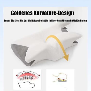 Оригінальна подушка для терапії шиї Pillow Daddy, подушка для сну Pillow Daddy, ергономічна подушка Lunava Comfort для сну на боці, спині та животі, допомагає краще спати (чорна)