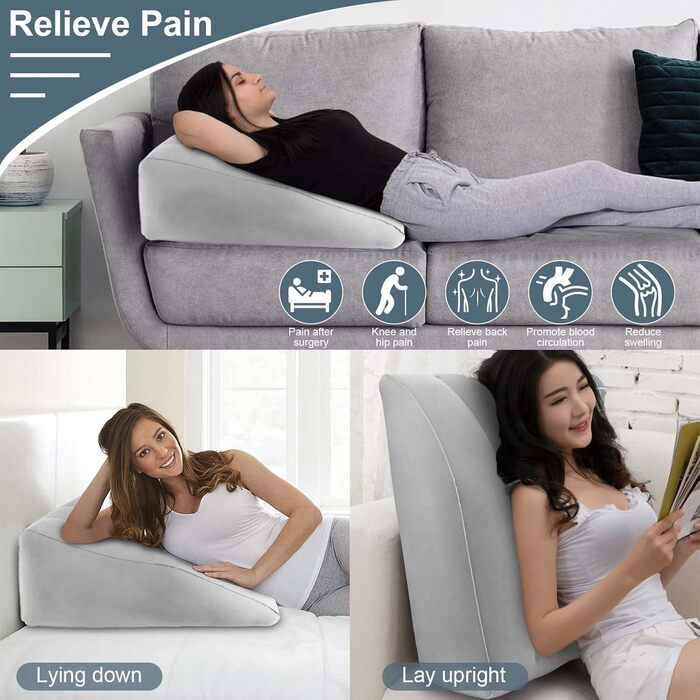 Подушка для підняття ніг, надувна клиноподібна подушка для ніг, зручна подушка для ніг для сну, подушка для підтримки ніг для покращення кровообігу та зменшення набряків