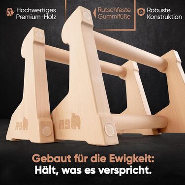 Ручки AS Calisthenics 3-в-1 - Паралети з регулюванням висоти для віджимань, підйомів та стійки на руках Нековзні та ергономічні грифи для віджимань з високоякісної деревини Ідеально підходить для домашнього спортзалу та тренувань на свіжому повітрі