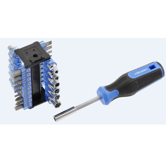 Набір викруток та біт, 34 пр. HOEGERT SL/PH/PZ/TORX/HEX (HT1S100)