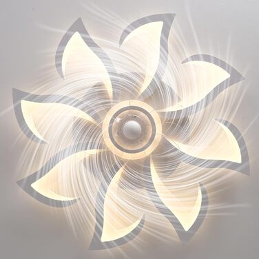 Стельовий вентилятор з підсвічуванням, безшумний 7-лопатевий вентилятор 6 швидкостей, реверсивний, функція пам'яті, режим сну, 2-г