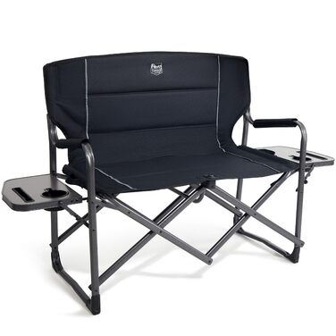 Складаний кемпінговий стілець TIMBER RIDGE для 2 осіб, вантажопідйомність 300 кг, розкладний диван, XXL 2-місний кемпінговий диван з бічним столиком, крісло для кемпінгу на свіжому повітрі, балкону, саду
