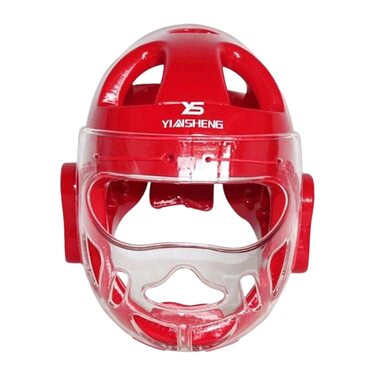 Дитячий та дорослий головний убір для карате, водонепроникний, дихаючий, м&39який головний убір, захисний головний убір, захист голови для муай-тай, греплінгу та спарингу, червоний, розмір M