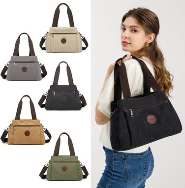 Полотняна сумка Жіноча сумка через плече чорна