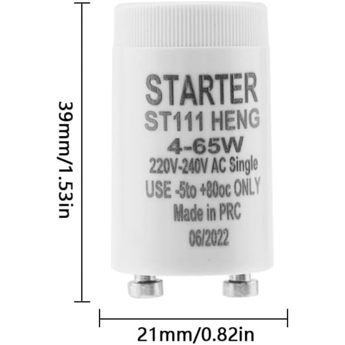 Стартер для люмінесцентних ламп 4-65 Вт стартер longlife ST111 220-240 В стартер для люмінесцентної лампи люмінесцентної лампи, 12 шт.
