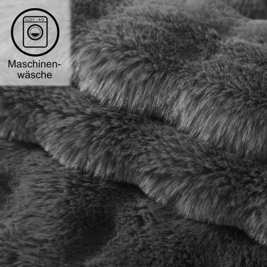 Розкішна ковдра зі штучного хутра надзвичайно мяка та приємна на дотик ковдра зі штучного хутра, легка у догляді, приємна на дотик, доступна у 4 розмірах та кольорах, антрацит 150x200