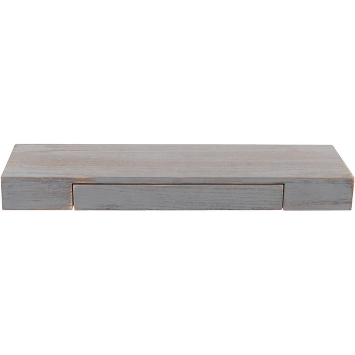 Настінна полиця Mendler HWC-H37, плаваюча полиця настінна полиця підвісна полиця, шухляда з масиву дерева 8x80x25см - сіра, пошарп