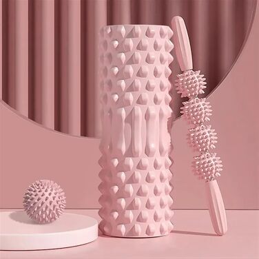 Ролик для фасції, поролоновий ролик, набір роликів, поролоновий ролик, масажний ролик, палиця, колючий масажний м&39яч для вправ, йоги, масажу, фітнесу. Набір синього кольору.