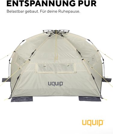 Пляжний намет Uquip Speedy XL Boulder 170 x 115 x 230 см Пляжний намет UPF 50 для захисту від сонця, вітру та дощу Портативний пляжний намет із системою швидкого складання Ідеально підходить для пляжу, кемпінгу та пікніків Sand XL