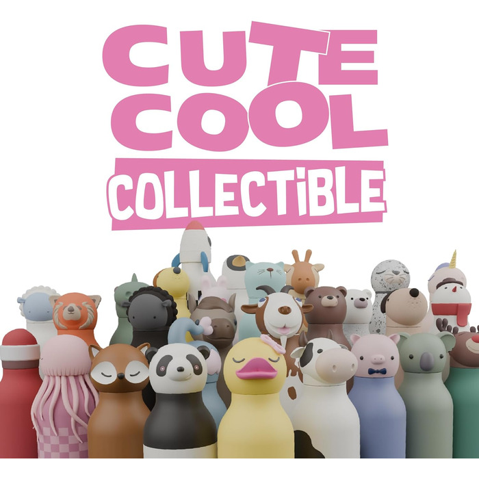 Дитяча пляшечка для пиття Asobu Bestie з трубочкою ізольована пляшка з нержавіючої сталі 420 мл з коровячою головкою герметична та без BPA